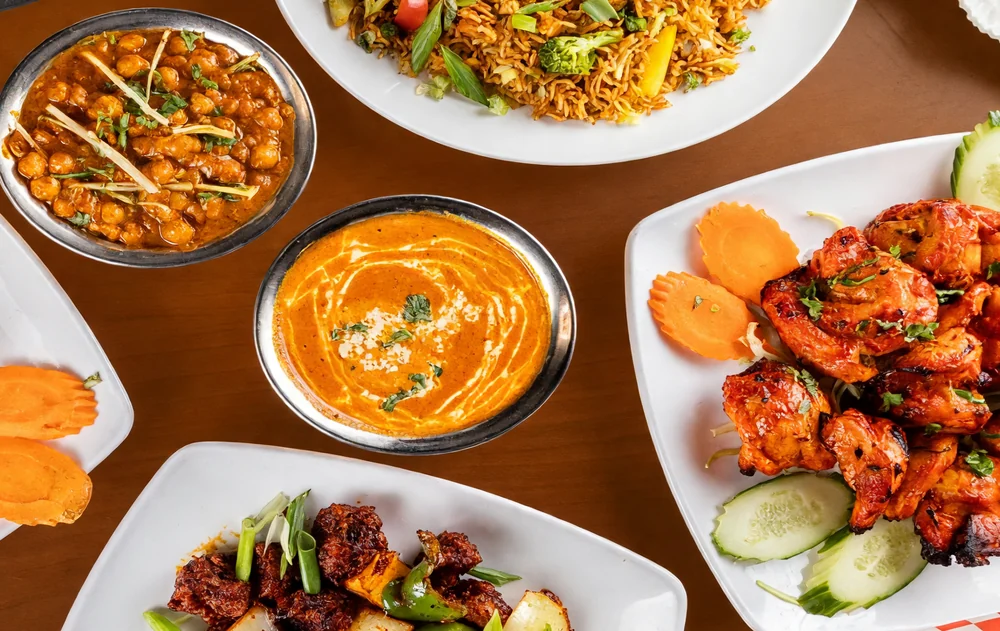 Chana masala, butter chicken, tandoori chicken tikka and fried rice from de Delhi Indian & Hakka Kitchen, Mississauga - serving Dixie, Mississauga