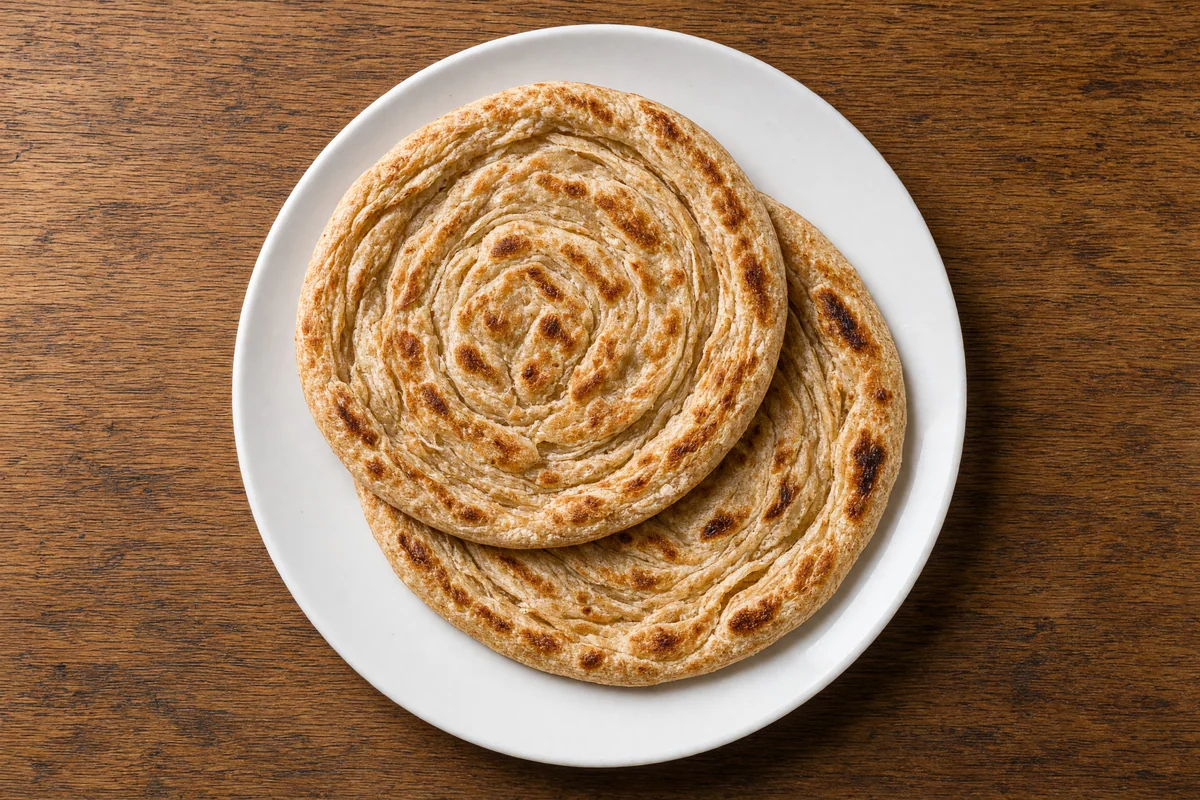 Lachha Paratha, layered Indian flatbread at de Delhi Indian & Hakka Kitchen in Mississauga