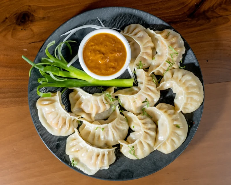 Steam Momo dumplings at de Delhi Indian & Hakka Kitchen in Mississauga